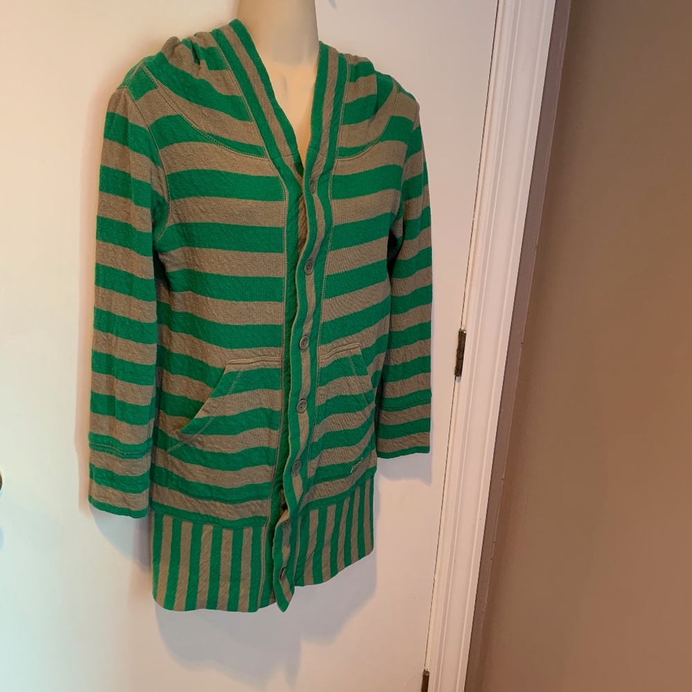 Diesel striped hooded long cardigan